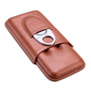 Portable travel Leather Cigar Case - forsmoking