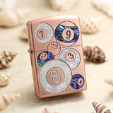 Genuine Zippo oil lighter copper windproof Shell mosaics Billiards - forsmoking