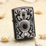 Genuine Zippo oil lighter copper windproof Black Indian spirit - forsmoking