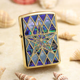 Genuine Zippo oil lighter copper windproof Golden Pentagram Shells - forsmoking