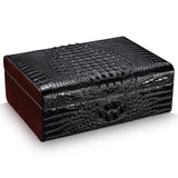 humidor crocodile skin embossed natural cedar wood - forsmoking