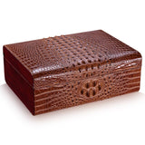 humidor crocodile skin embossed natural cedar wood - forsmoking