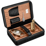 free ship black cigar box set humidor - forsmoking