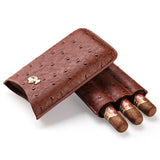 Cigar case cow leather ostrich skin - forsmoking