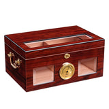 Cigar Box Transparent skylight Large Capacity Cedar Wood Cigar Humidor - forsmoking