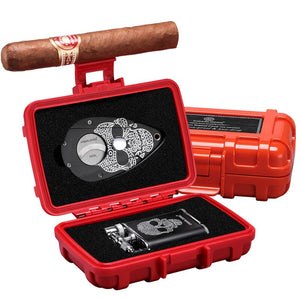CIGARLOONG Red orange cigar tool case - forsmoking